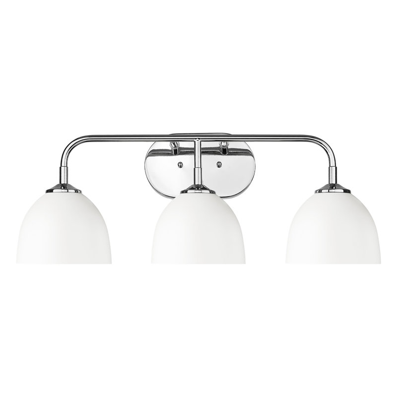 Éclairage pour salle de bain 3 lumières Zoey en chrome avec noir mat Zoey, Blanc