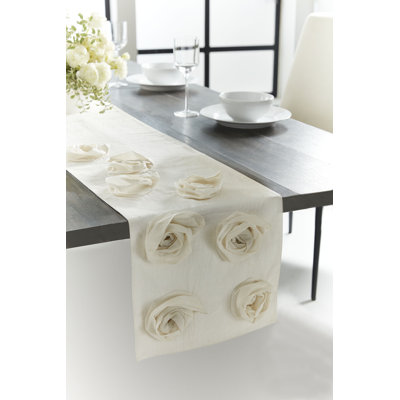 Lino Deco Rose Linen Table Runner