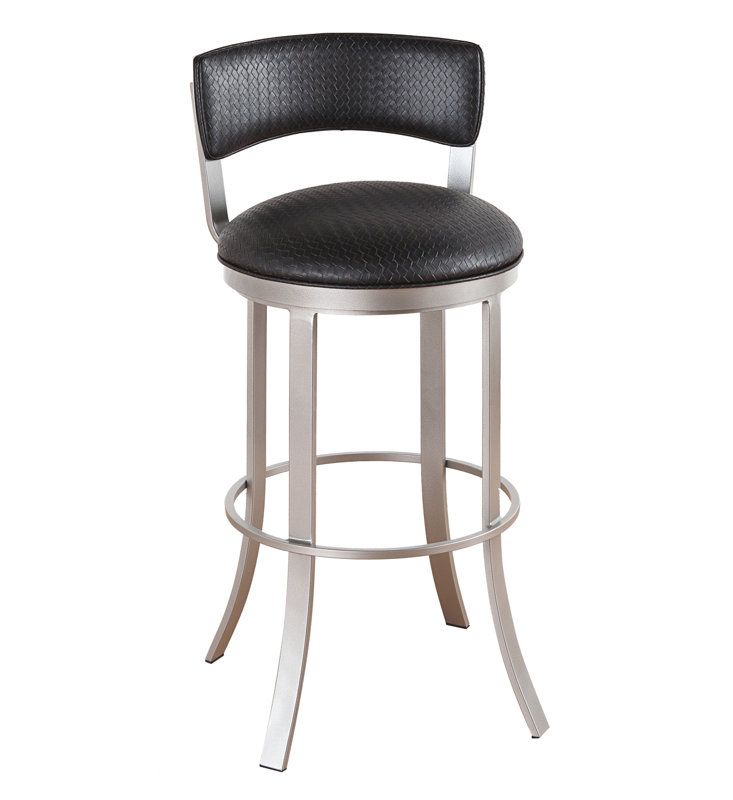 Swivel Counter Stool with Metal Frame, Sun Bronze, Ford Black, Bar Stool (30" Seat Height)