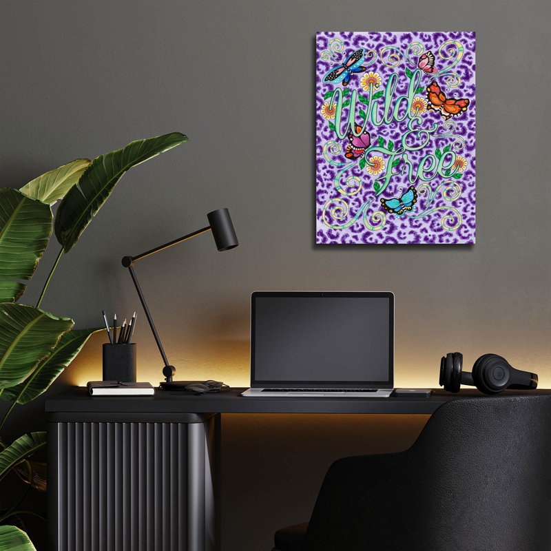 «Wild, Free And Mauve» par Hello Angel, art mural en verre acrylique, H 16 po x l 12 po x P 0,13 po