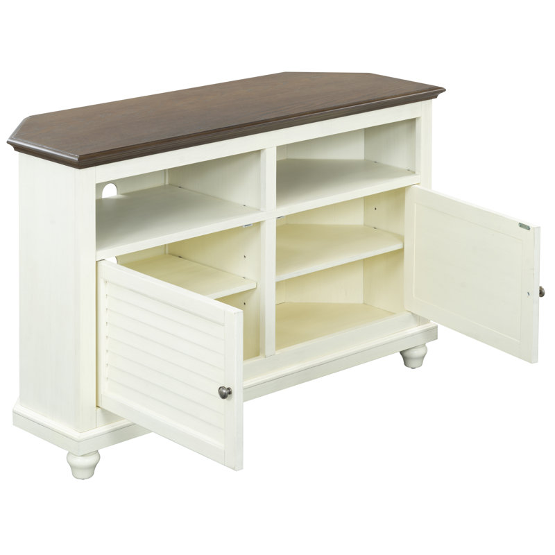Meuble télé de coin 50 po Willoe, Blanc, H 32,5 po x L 50 po x l 18 po