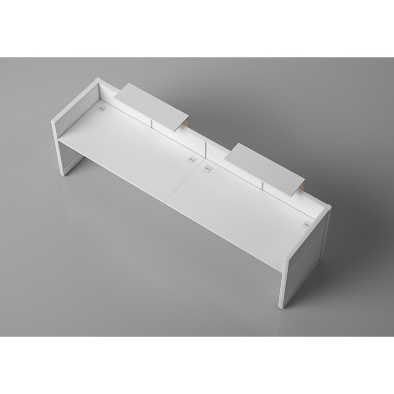 Antek 2 Person Rectangle Synthetic Laminate Reception Desk with Power Outlet