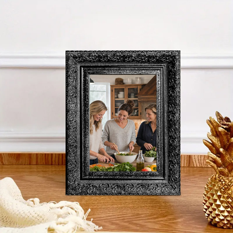 Cadre photo noir poli 3 pièces 8 po x 10 po avec fixation murale ou de table, Noir, 3, 8" W x 10" H