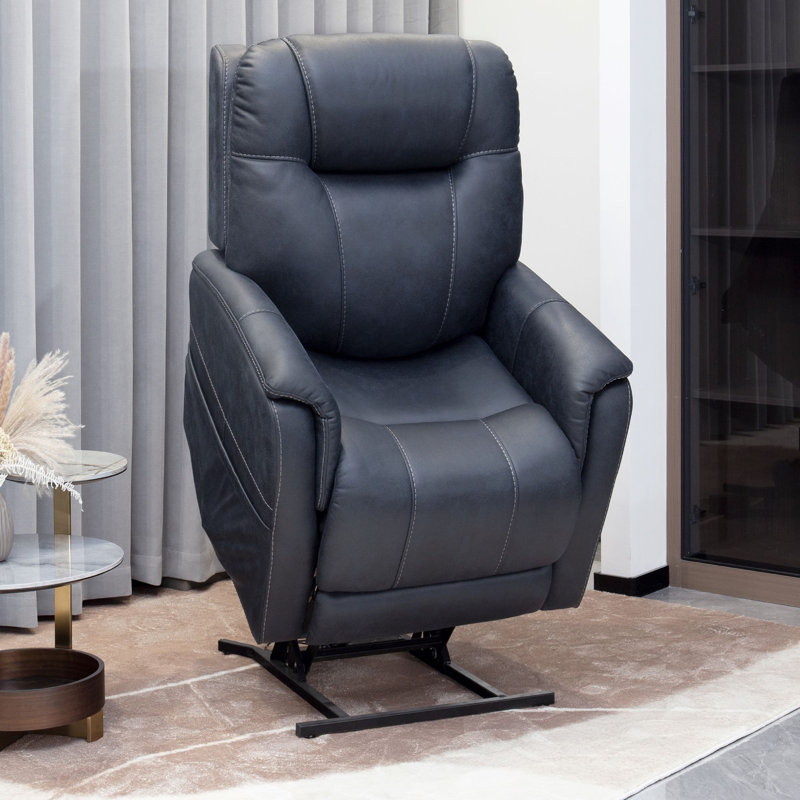 Luvell Upholstered Recliner, Blue Polyester