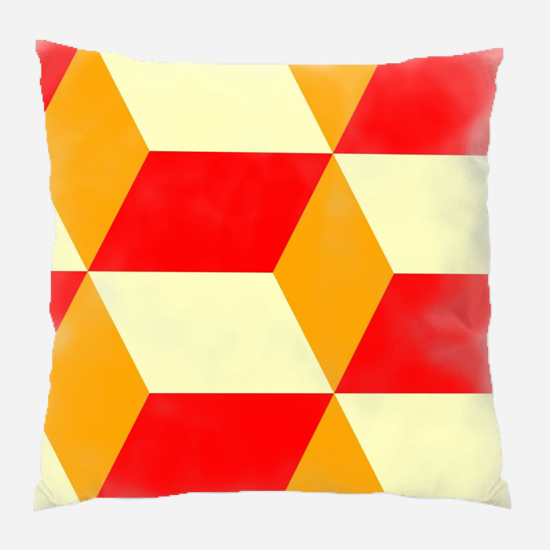 Cube Throw Pillow, Orange/Red