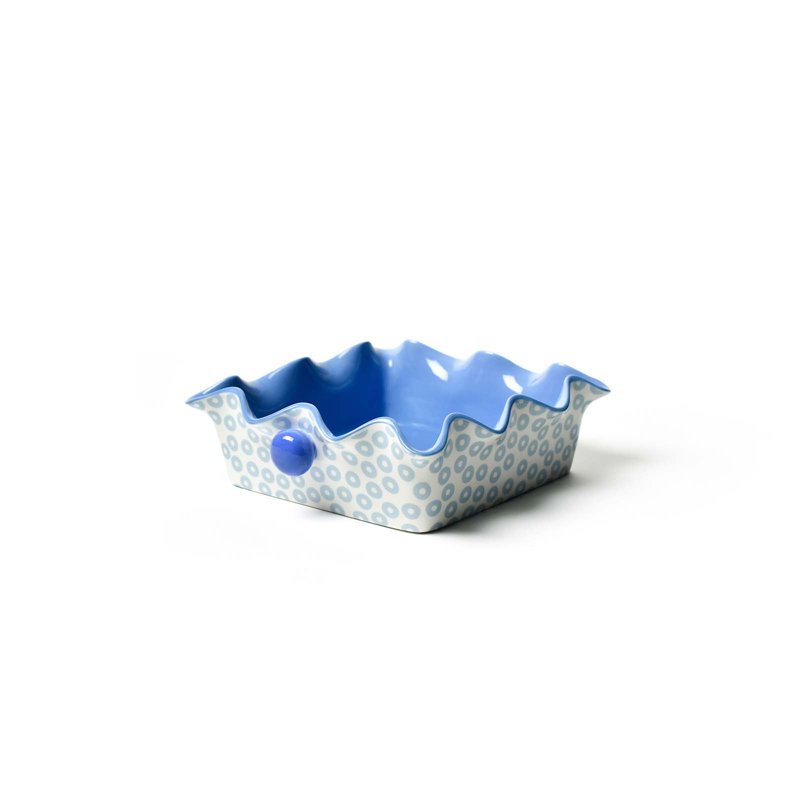 Pip Square Ruffle 9.5 Casserole Iris Blue