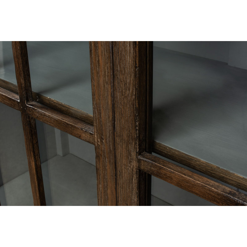 Refined Arches 50'' Traditional Brown Wood Bookcase with Doors