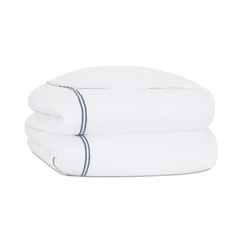 Housse de couette Enzo, Blanc / Ardoise, Housse de couette pour lit simple