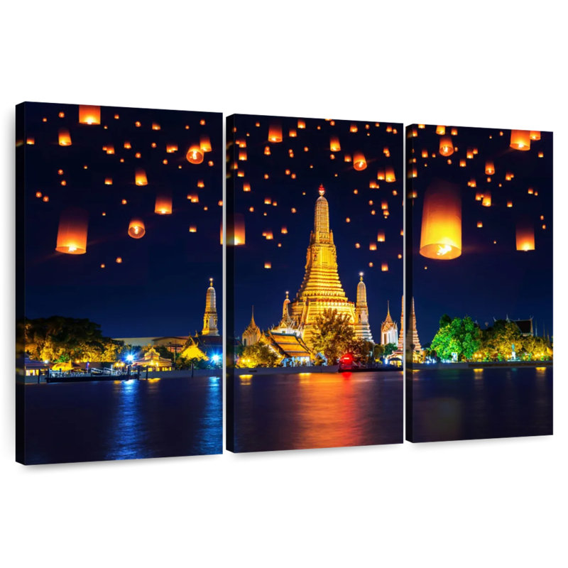 Nicci Wat Arun Temple Lanterns, 32" H x 50" W