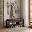  Banc de rangement en bois massif avec coussin et banc de rangement pour hall d'entrée à 2 niveaux-2078162656-2078162657