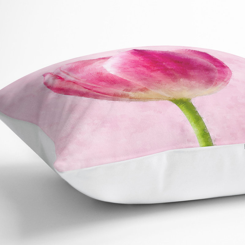 Perfectly Tulip Flower Cushion with Filling, 55cm H x 55cm W x 20cm D, White