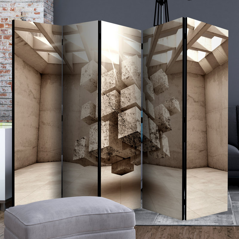 Castine 225cm W x 172cm H 5 - Panel Folding Room Divider