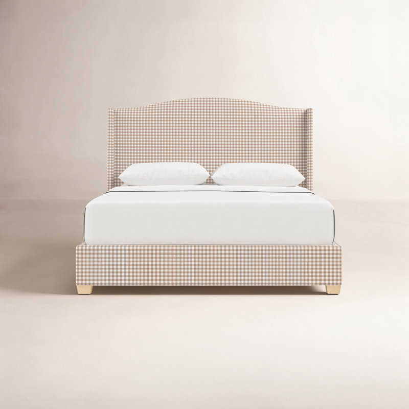 Lit tapissier standard Allis, Double, Brun clair vichy classique
