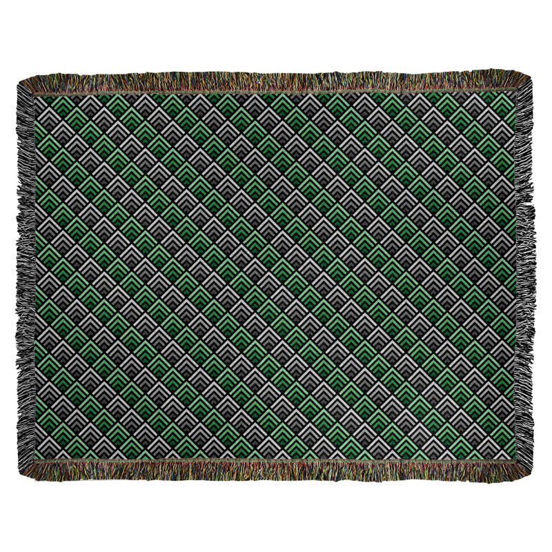 Couverture en coton tissé dégradé à rayures, l 37 po x L 52 po, Vert