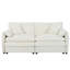 (Old: W3163S00013) Canapé modulaire à assise profonde avec 2 repose-pieds et coussins moelleux, causeuse modulaire pour salon, appartement, bricolage, beige-116988246