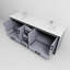 Meuble-lavabo double gris foncé l 84 po x P 22 po - comptoir et robinet en marbre, fermeture en douceur, deux armoires et cinq tiroirs de rangement L 22 po avec fonction de fermeture incluse-1153974049