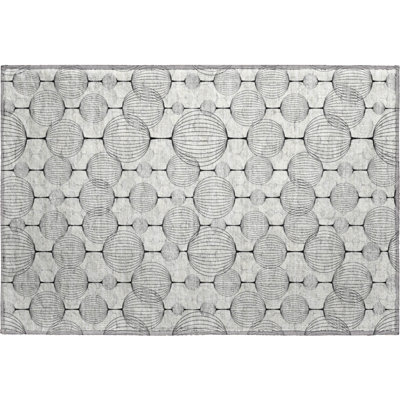 Premium Machine Washable Prisco White Rug