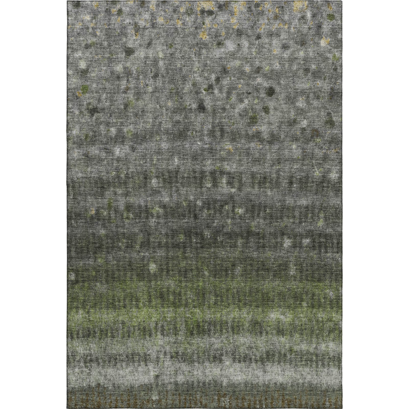 Premium Machine Washable Mayfield Stripes Rug, 8' x 10', Olive