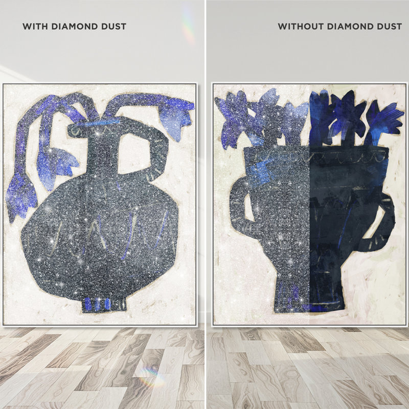 Indigo Vases Set Set by Oliver Gal, 62"H x 50"W, White Floater Frame