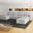 Wide U Shaped Sofa Storage Couch With Ottoman Chaise, Sectional Modular Sofa Livingroom Apartment Couch-1053856797