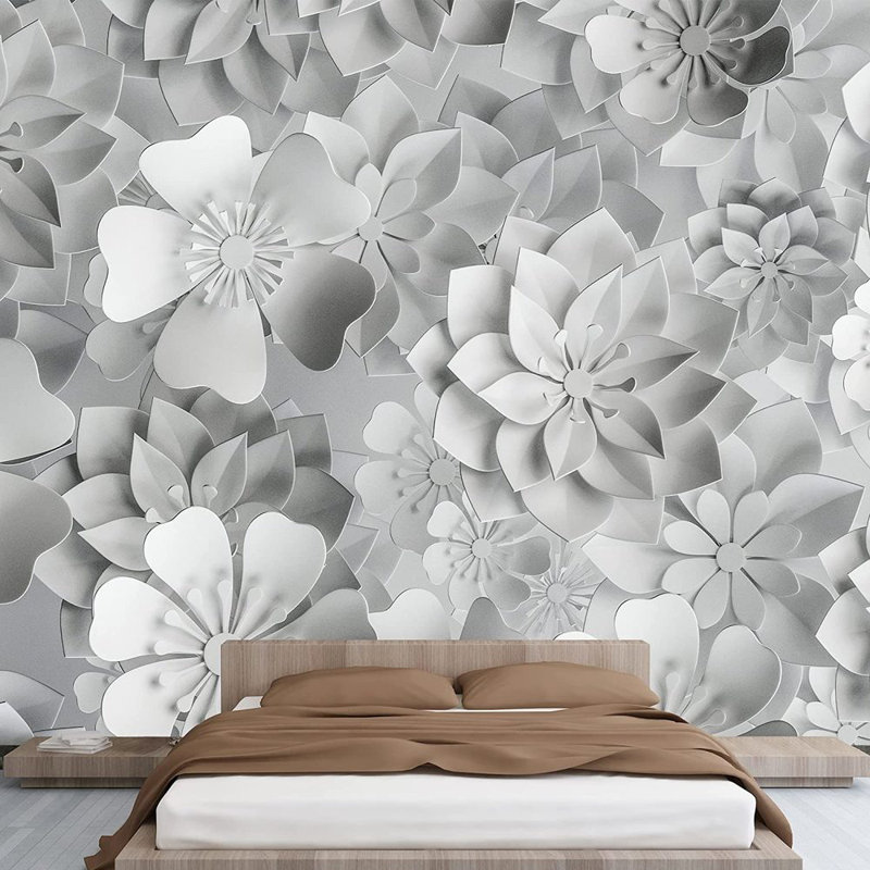 Modern Abstract Peel & Stick Floral Border, 100" L x 144" W
