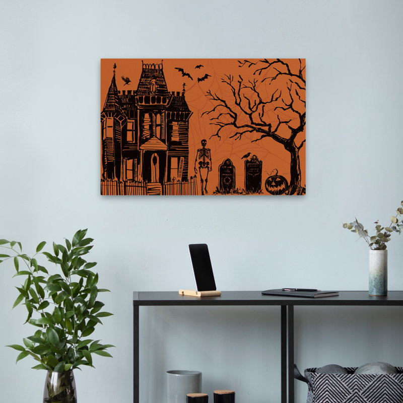 Haunted I - Bat Bird, corbeau noir, art, H 16 po x l 24 po