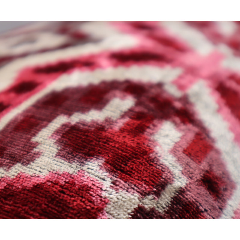 Velvet Rectangular Pillow Cover & Insert, Brown/Red Geometric 1