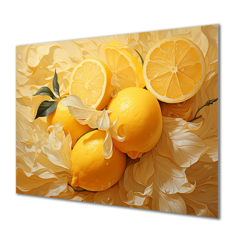 Citron citron Serenity I - fruits, art mural en métal, H 12 po x l 20 po x P 1 po