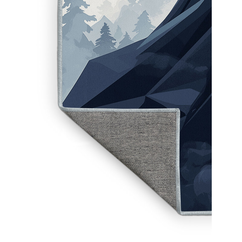 Tapis scandinave bleu délavé à la machine Cumberland Stealth Rogue, 4 x 2