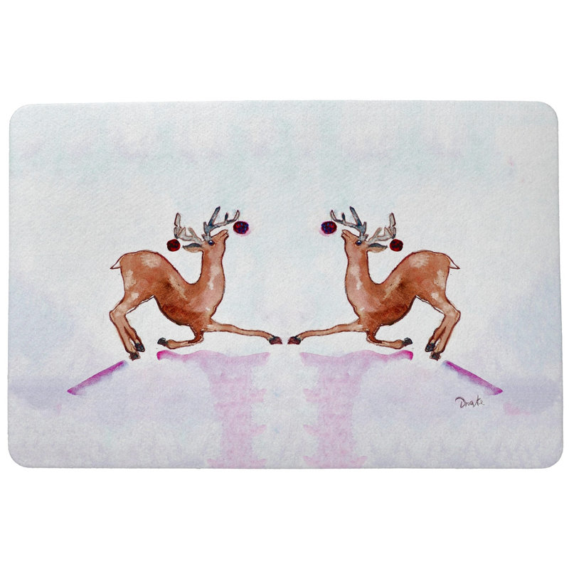 Tapis d'intérieur antidérapant Dancing Deer, Rectangle 1 pi 6 po x 2 pi 2 po