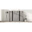 Lit double gris se transformant en armoire, solution peu encombrante avec des lattes de pin, une structure en métal, un assemblage facile et une structure stable