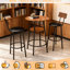 Round Bar Table And Chairs With 2 - Tier Storage, 3 Pieces, Pu Upholstered Stools, Ideal For Kitchen Dining Room, Rustic Brown, Easy To Clean, Quick Assembly Pieces Small 2, , Mid Century Modern