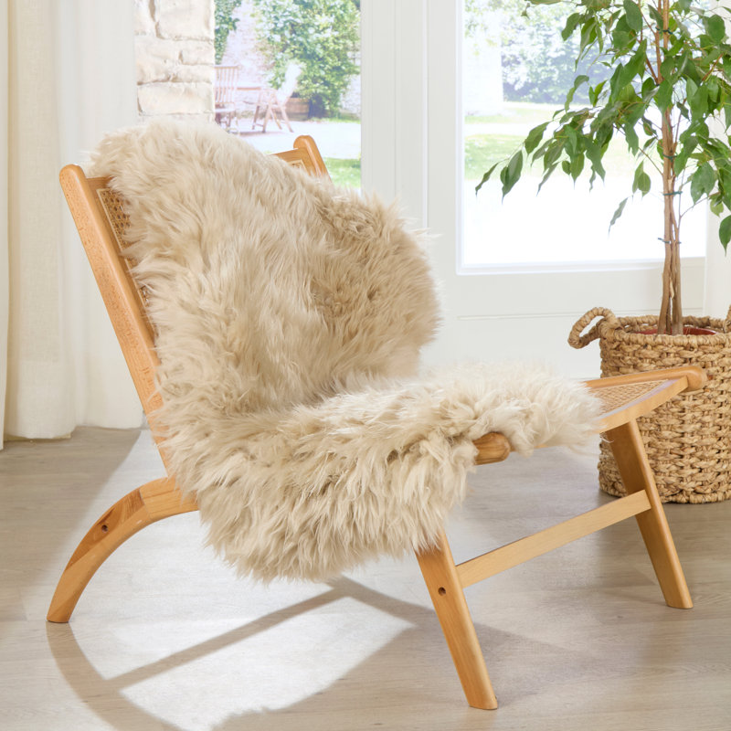 Omalley Solid Colour Sheepskin Hand Woven 120cm X 60cm Area Rug