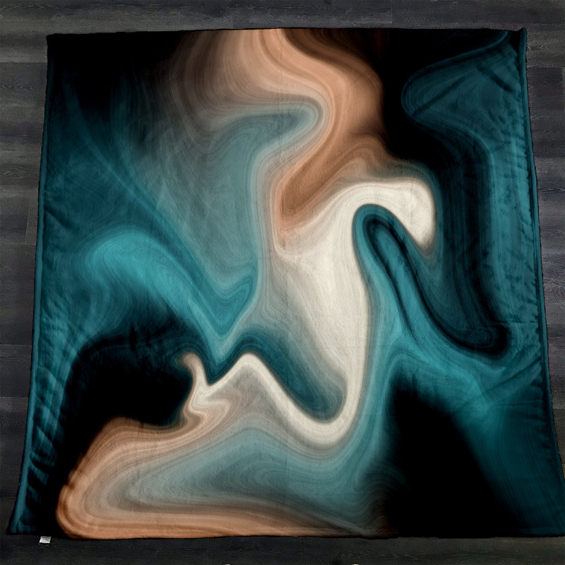 Plain Weave / Muslin Throw Blanket, Blue/Black