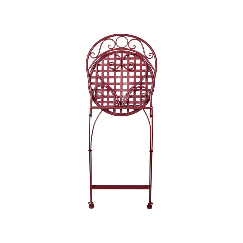 Bistro Set ALBINIA Metal Burgundy, Burgundy