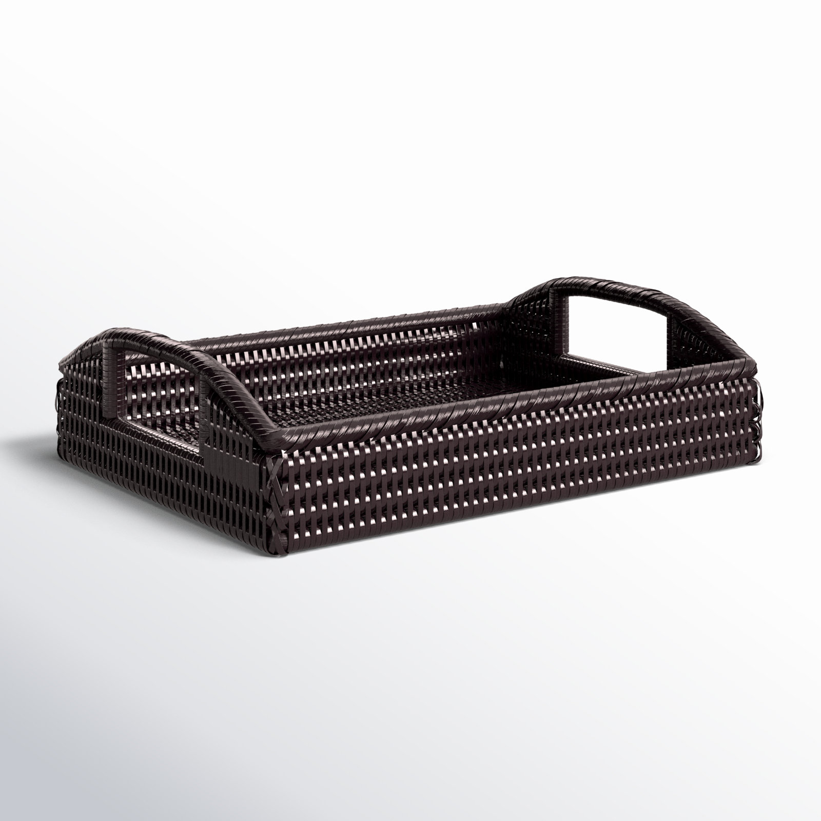 Panya Rattan Tray - Set of 1, Tudor Black