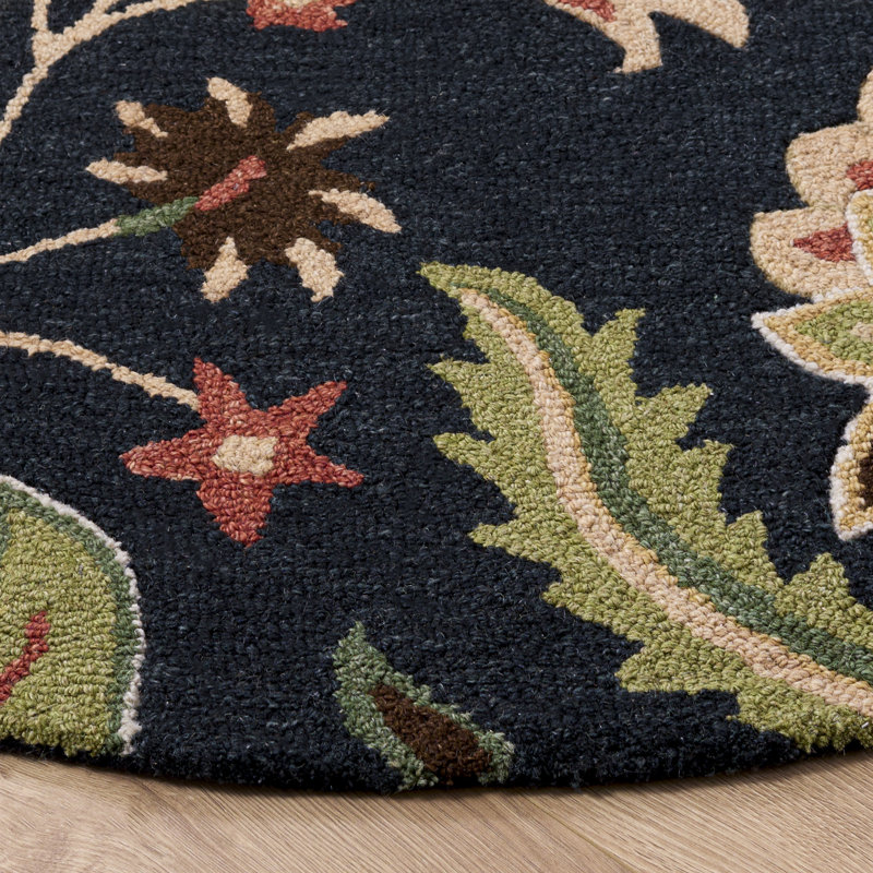 Jardin 769 Hand Tufted 80% Wool; 20% Cotton Floral Rug, Round 6'