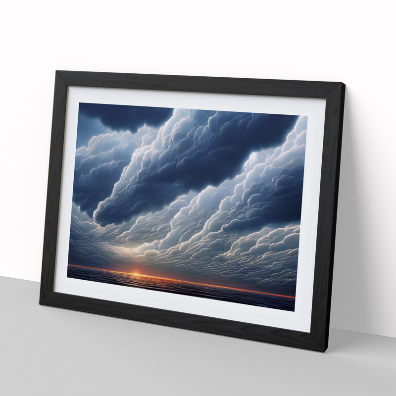 Ideal Clouds - Single Picture Frame Print, Black, 46cm H x 64cm W