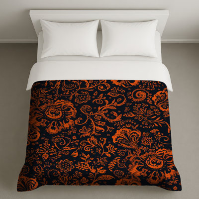 Orange Floral Pattern Duvet Covers