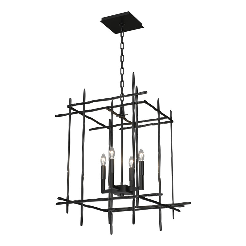 Tura 4 - Light Rectangle Chandelier, Ink, Medium