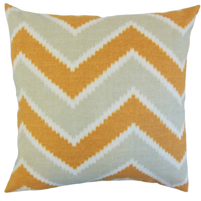 Housse de coussin décoratif en lin Hoku Zigzag