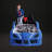 Blue Modern Twin Race Car Bed With Headboard, Magnetic Doors, Led Lights On Wheels, Headlights As Night Lights, Remote - Controlled 4 Sound Finish, Novelty Style, Opening Embedded Options-1278265292