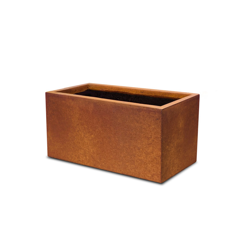 Pot à fleurs en ciment, H 16,1 po x l 31,7 po x P 13 po, Brun