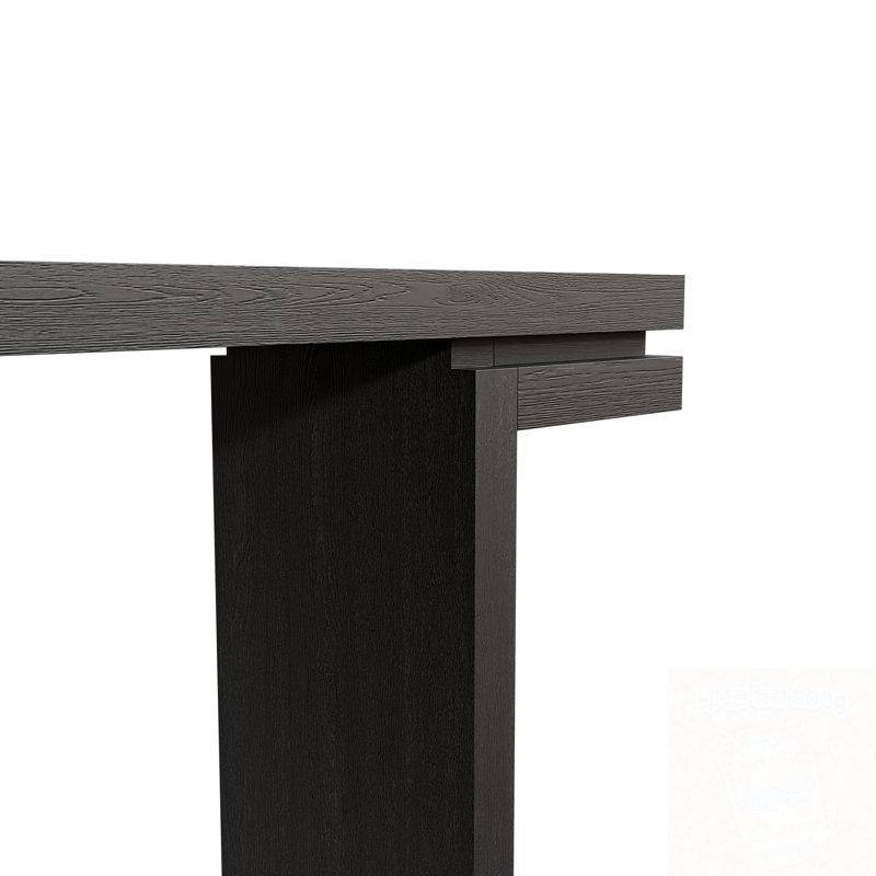 Console rectangulaire avec structure en bois robuste, Black