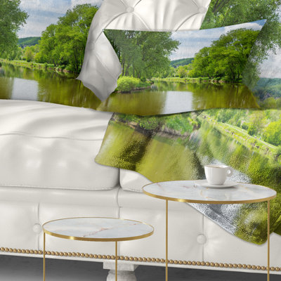 Printed Beautiful Summer with Grass Lumbar Pillow