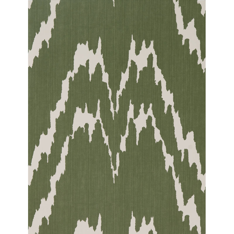Lorenzo Castillo Hispania Jano Ikat Wallpaper Roll, Verde