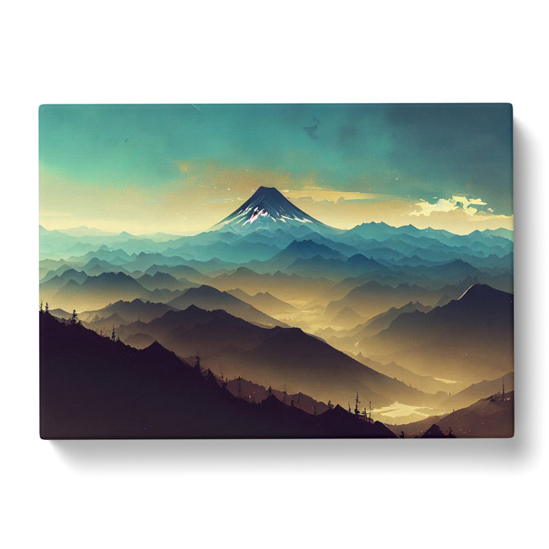 Gentle Japanese Mountains - Wrapped Canvas, 35cm H x 50cm W x 3cm D