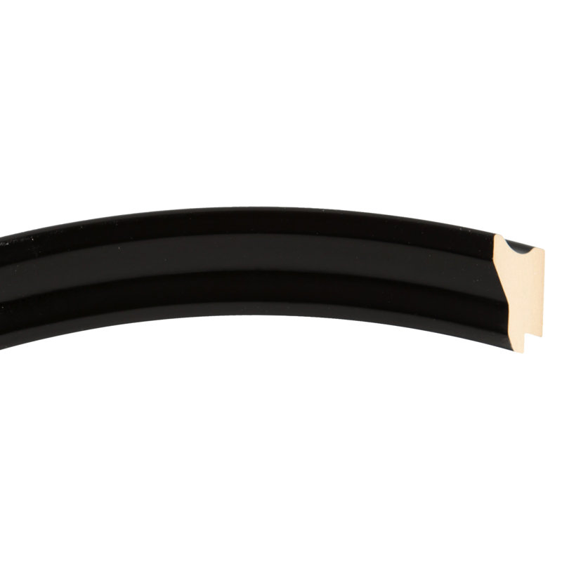 Goulet Wood Flat Wall Mirror, Matte Black, 17" x 17"