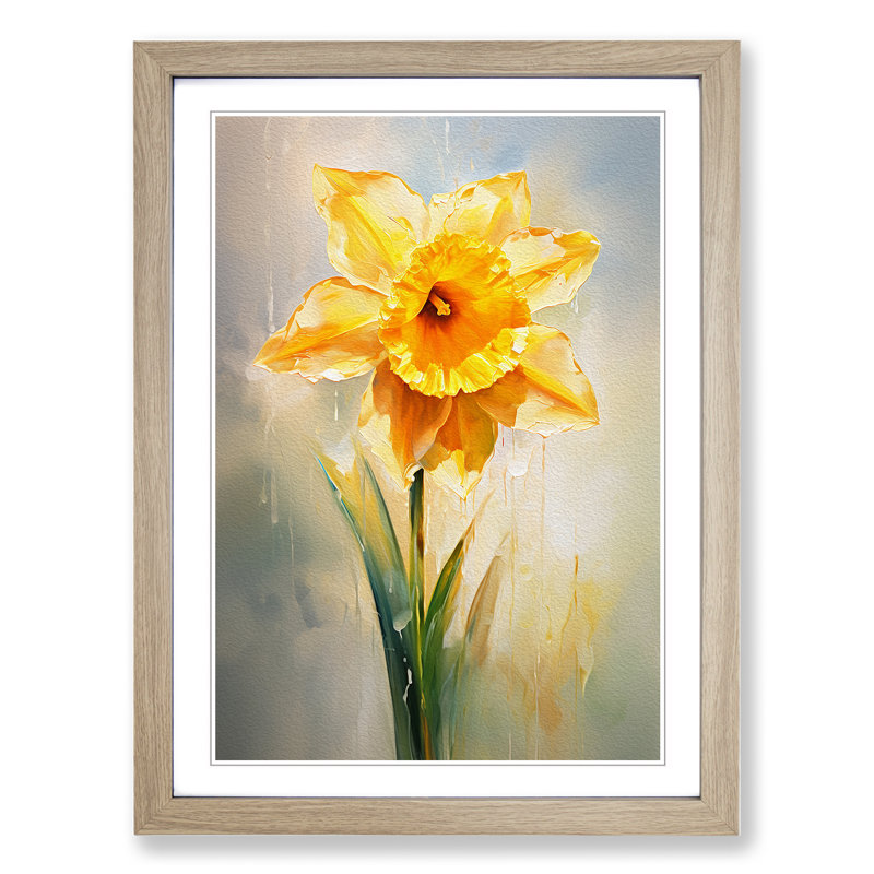 Single Picture Frame Print on Wood, Oak Framed, 64cm H x 46cm W