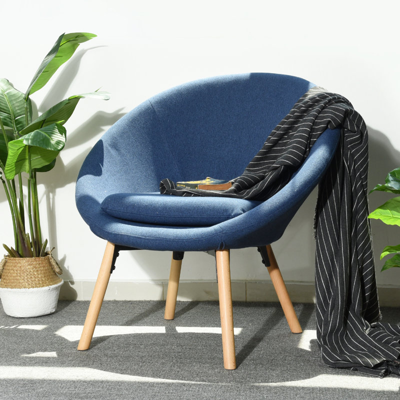 Arkyn Upholstered Barrel Chair, Blue